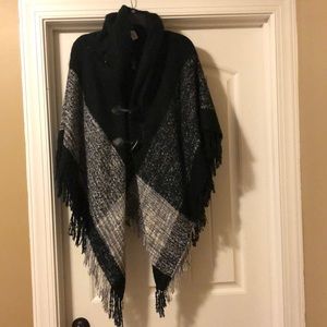 Cowl neck poncho